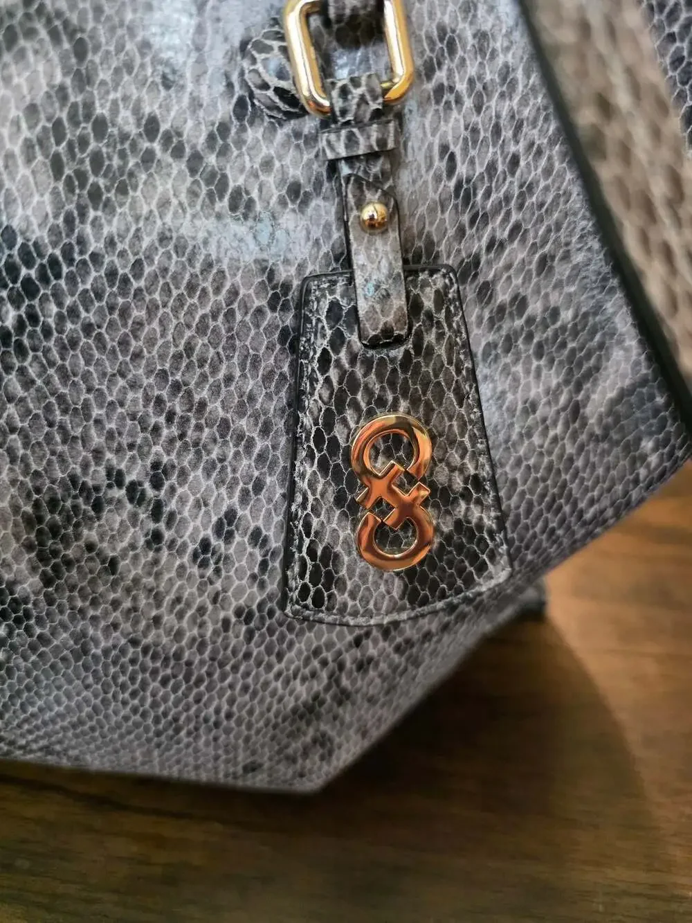 Cole Haan Gray Real Snake Skin Tote Bag